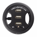 Büro PC Schreibtisch Rundloch 3 Anschlüsse USB 2.0 Hub Konverter mit Audio Port Plug Play